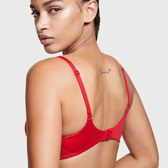 Victoria’s Secret 32D Body By Victoria Push Up Bra Lipstick Red Lace - Picture 2 of 14